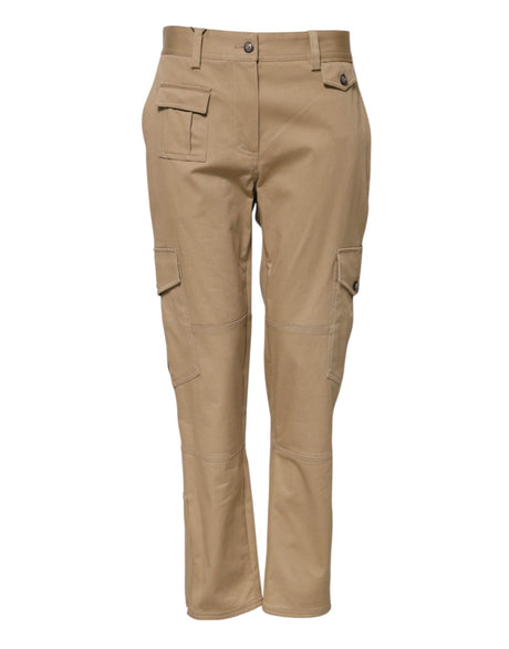 Dolce & Gabbana Beige Mid Waist Cargo Tapered Pants - Hilstor