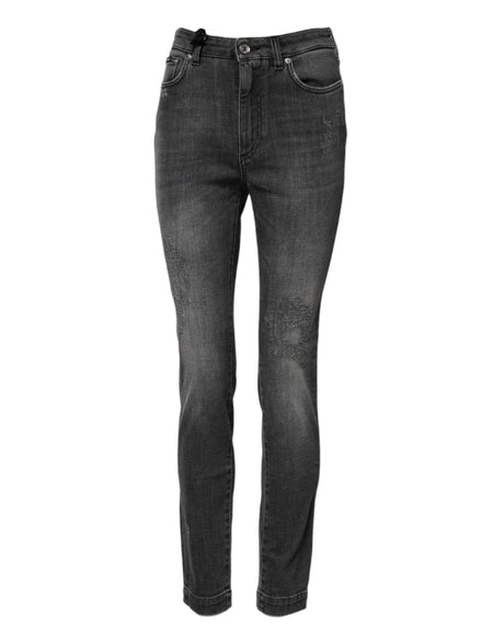 Dolce & Gabbana Dark Gray AUDREY Cotton Skinny Denim Jeans - Hilstor