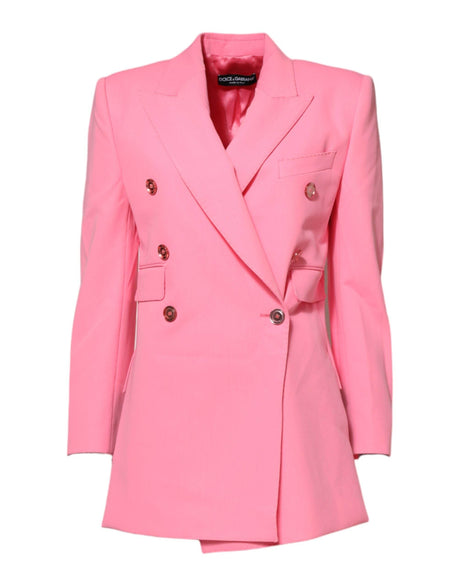Dolce & Gabbana Pink Double Breasted Women Coat Jacket - Hilstor