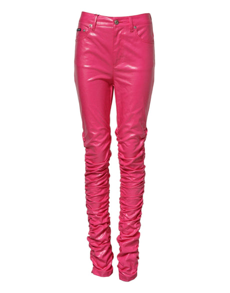 Dolce & Gabbana Pink Cotton High Waisted Skinny Denim Jeans - Hilstor