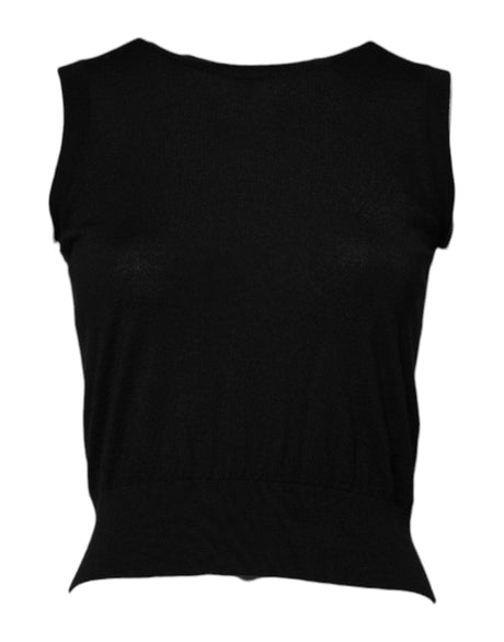 Dolce & Gabbana Black Cashmere Sleeveless Women Tank T-shirt - Hilstor