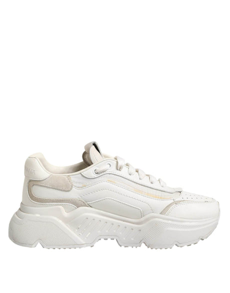 Dolce & Gabbana White DAYMASTER Calf Leather Sneakers Shoes - Hilstor