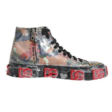 Dolce & Gabbana Multicolor Camouflage High Top Sneakers Shoes - Hilstor