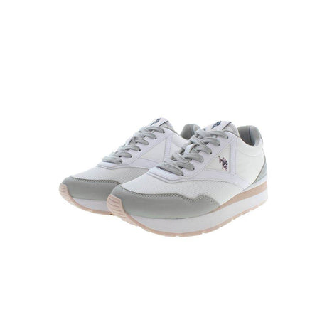 U.S. POLO ASSN. White Polyester Sneaker - Hilstor