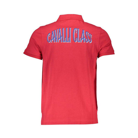 Cavalli Class Red Cotton Polo Shirt - Hilstor