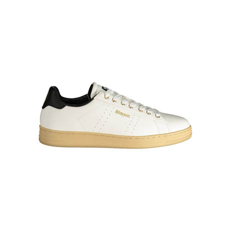 Blauer White Polyester Sneaker - Hilstor