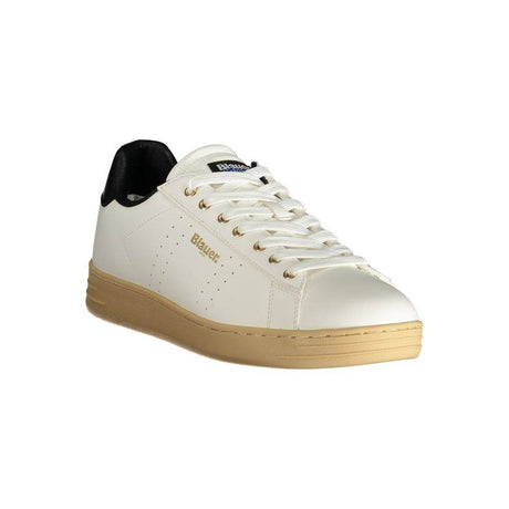 Blauer White Polyester Sneaker - Hilstor