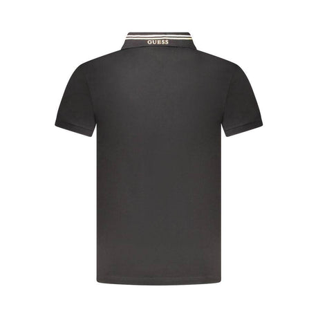 Guess Jeans Black Cotton Polo Shirt - Hilstor