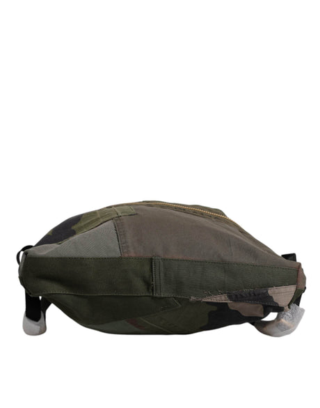 Dolce & Gabbana Military Green Patchwork Rucksack Backpack Bag - Hilstor