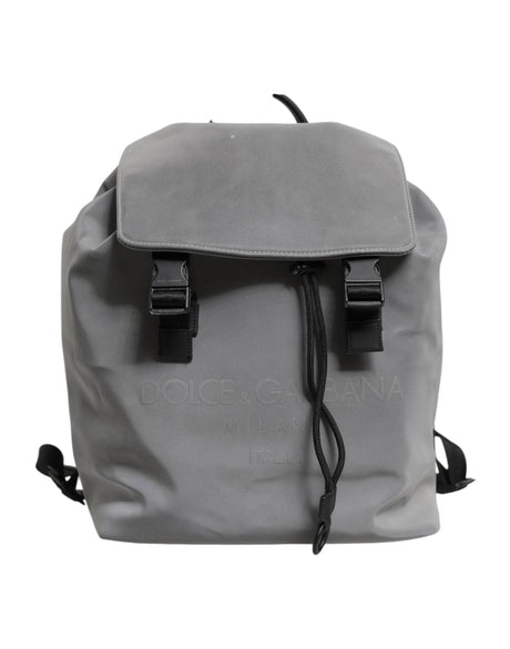 Dolce & Gabbana Gray Palermo Reflector Buckles Drawstring Backpack Bag - Hilstor