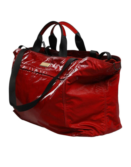 Dolce & Gabbana Red Nylon Hand Shoulder Duffel Travel Bag - Hilstor