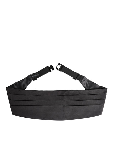 Dolce & Gabbana Black Men 100% Silk Belt Wide Waist Cummerbund - Hilstor