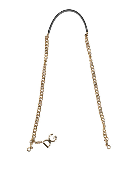 Dolce & Gabbana Brown Leopard Gold Brass Chain Accessory Shoulder Strap - Hilstor