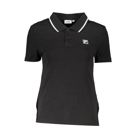 Fila Black Cotton Polo Shirt - Hilstor