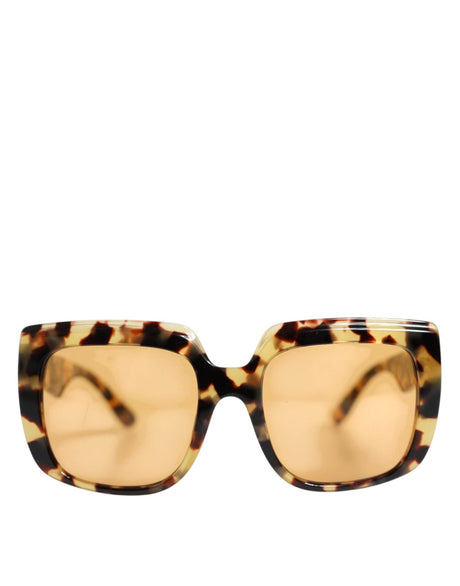 Dolce & Gabbana Black Yellow Havana Leopard Square Shades Sunglasses - Hilstor