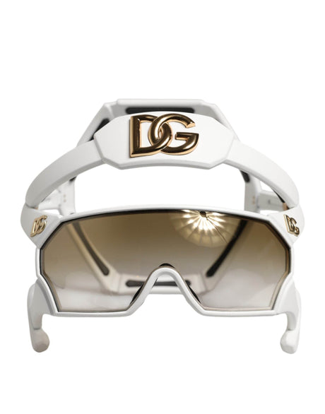 Dolce & Gabbana White Acetate Next Generation Mask Eyewear Sunglasses - Hilstor