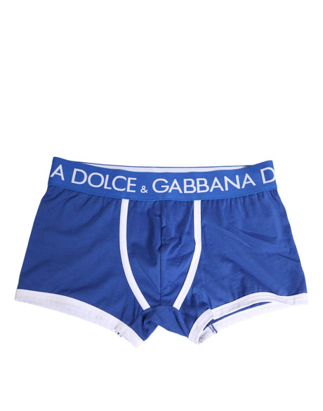Dolce & Gabbana Blue Cotton Stretch Regular Boxer Underwear - Hilstor