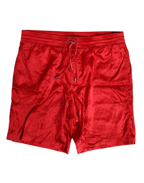 Dolce & Gabbana Red Nylon Drawstring Beachwear Shorts Swimwear - Hilstor