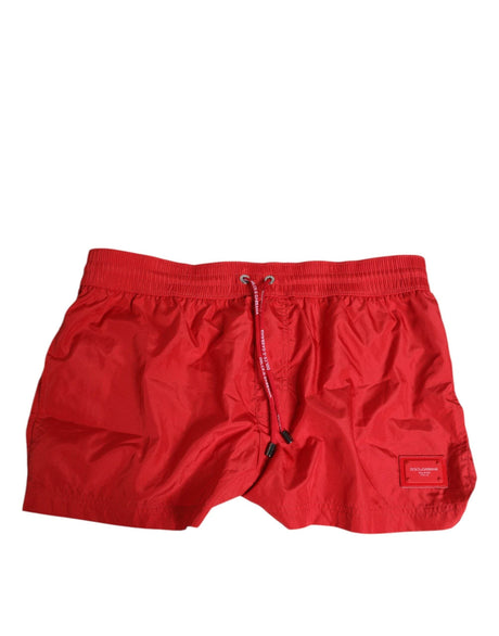Dolce & Gabbana Red Drawstring Beachwear Men Shorts Swimwear - Hilstor