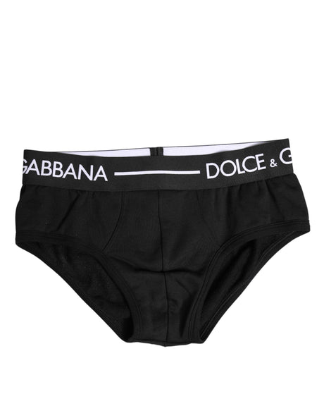 Dolce & Gabbana Black Cotton Stretch Regular Brief Underwear - Hilstor