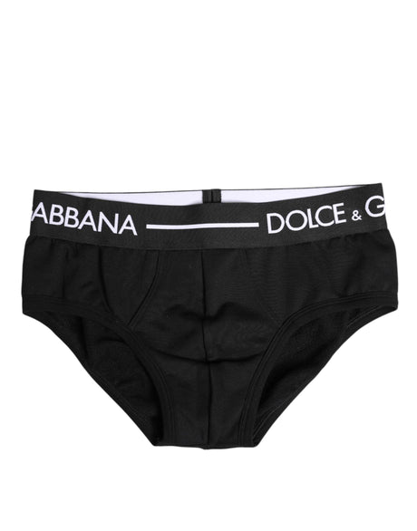 Dolce & Gabbana Black Cotton Stretch Regular Brief Underwear - Hilstor