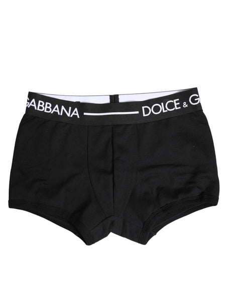 Dolce & Gabbana Black Cotton Stretch Regular Boxer Underwear - Hilstor