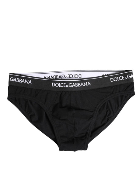 Dolce & Gabbana Black Cotton Stretch Regular Brief Underwear - Hilstor