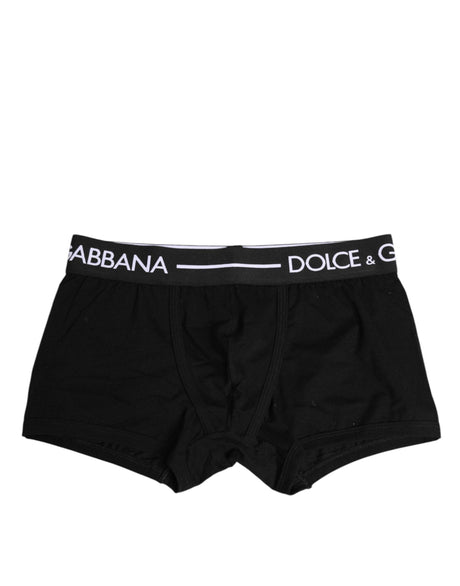 Dolce & Gabbana Black Cotton Stretch Regular Boxer Underwear - Hilstor