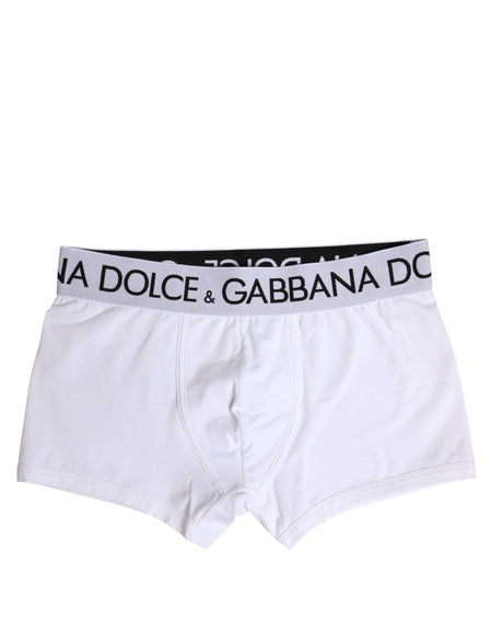 Dolce & Gabbana White Cotton Stretch Regular Boxer Underwear - Hilstor