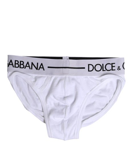 Dolce & Gabbana White Cotton Stretch Regular Brief Underwear - Hilstor
