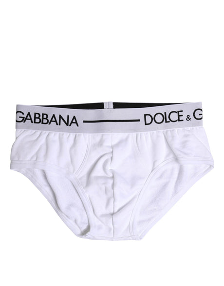Dolce & Gabbana White Cotton Stretch Regular Brief Underwear - Hilstor
