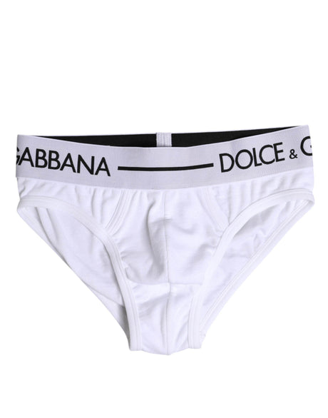 Dolce & Gabbana White Cotton Stretch Regular Brief Underwear - Hilstor