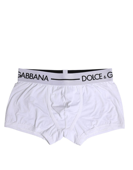 Dolce & Gabbana White Cotton Stretch Regular Boxer Underwear - Hilstor