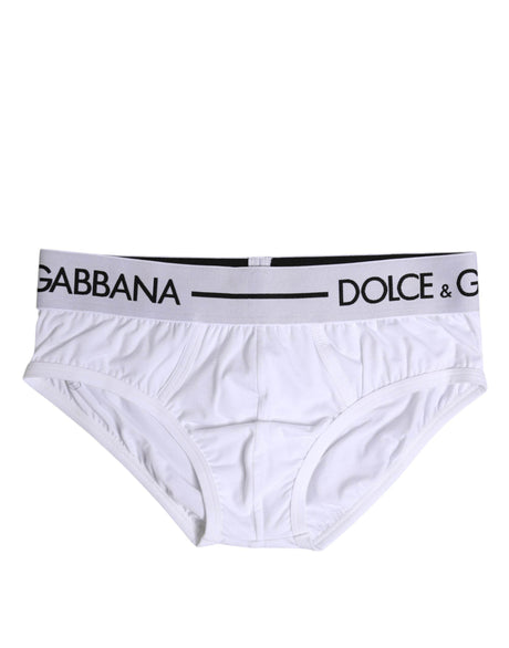 Dolce & Gabbana White Cotton Stretch Regular Brief Underwear - Hilstor