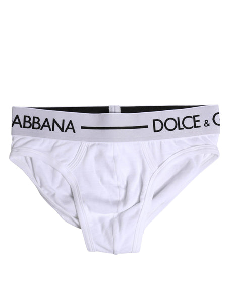 Dolce & Gabbana White Cotton Stretch Regular Brief Underwear - Hilstor