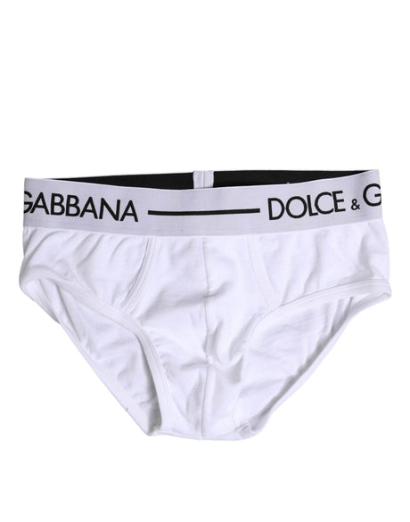 Dolce & Gabbana White Cotton Stretch Regular Brief Underwear - Hilstor