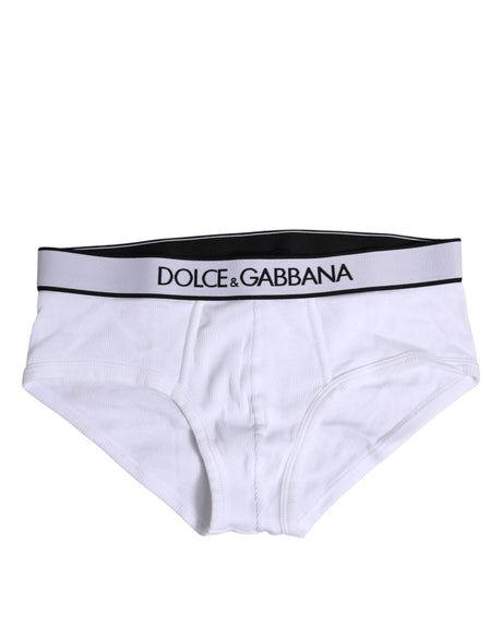 Dolce & Gabbana White Cotton Stretch Regular Brief Underwear - Hilstor