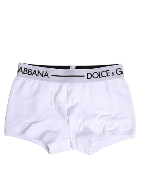 Dolce & Gabbana White Cotton Stretch Regular Boxer Underwear - Hilstor