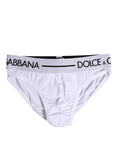 Dolce & Gabbana White Cotton Stretch Regular Brief Underwear - Hilstor