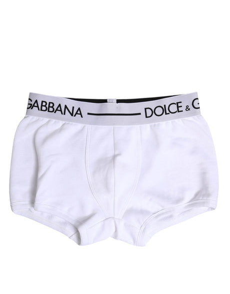 Dolce & Gabbana White Cotton Stretch Regular Boxer Underwear - Hilstor