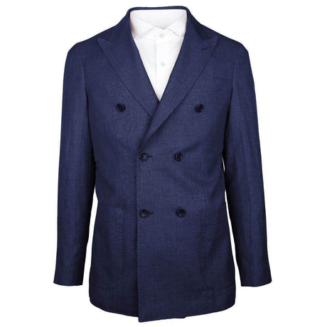 Made in Italy Blue Linen Blazer - Hilstor