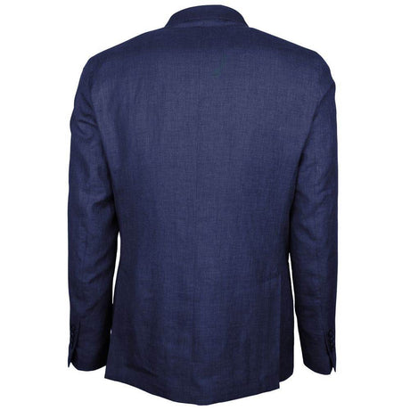 Made in Italy Blue Linen Blazer - Hilstor