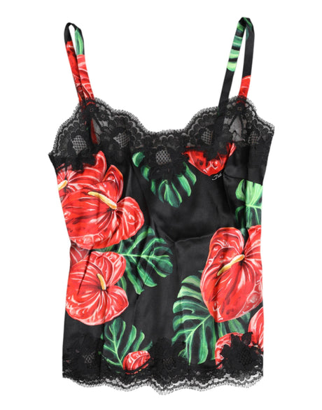 Dolce & Gabbana Multicolor Floral Silk Tank Lingerie Underwear - Hilstor