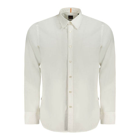 Hugo Boss White Cotton Men Shirt - Hilstor