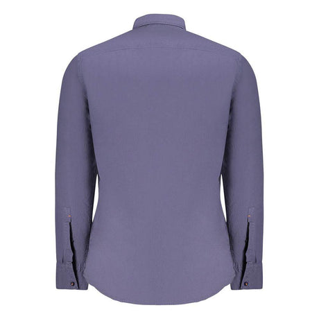 Hugo Boss Blue Cotton Men Shirt - Hilstor