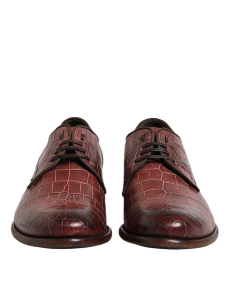 Dolce & Gabbana Burgundy Leather Lace Up Derby Dress Shoes - Hilstor