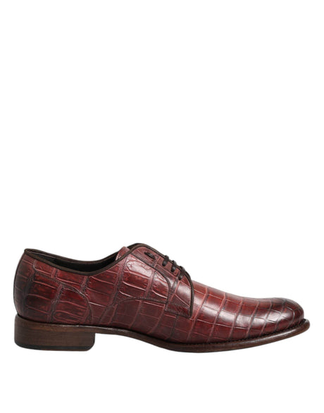 Dolce & Gabbana Burgundy Leather Lace Up Derby Dress Shoes - Hilstor