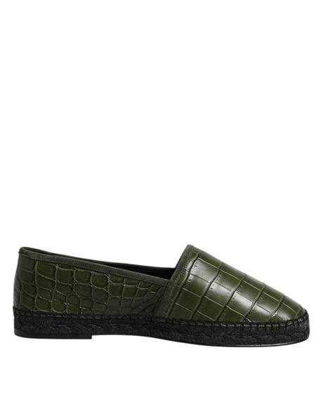 Dolce & Gabbana Green Exotic Leather Espadrilles Slip On Shoes - Hilstor