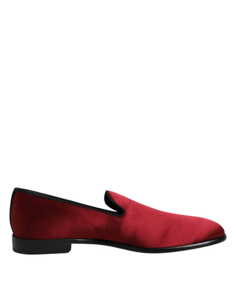 Dolce & Gabbana Red Velvet Slip On Loafers Formal Shoes - Hilstor