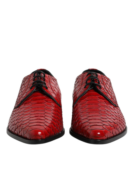 Dolce & Gabbana Red Exotic Leather Lace Up Dress Derby Shoes - Hilstor